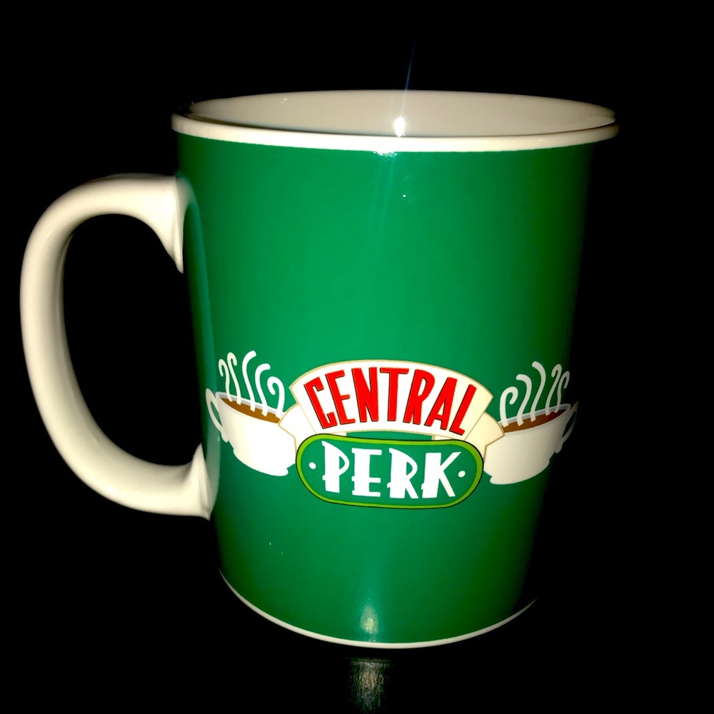 Central Perk Friends TV Green Coffee Mug Ceramic 18 oz Chandler Bing Matt Perry
